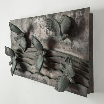 ÅKE THORNBLAD, a copper wall sculpture, signed.