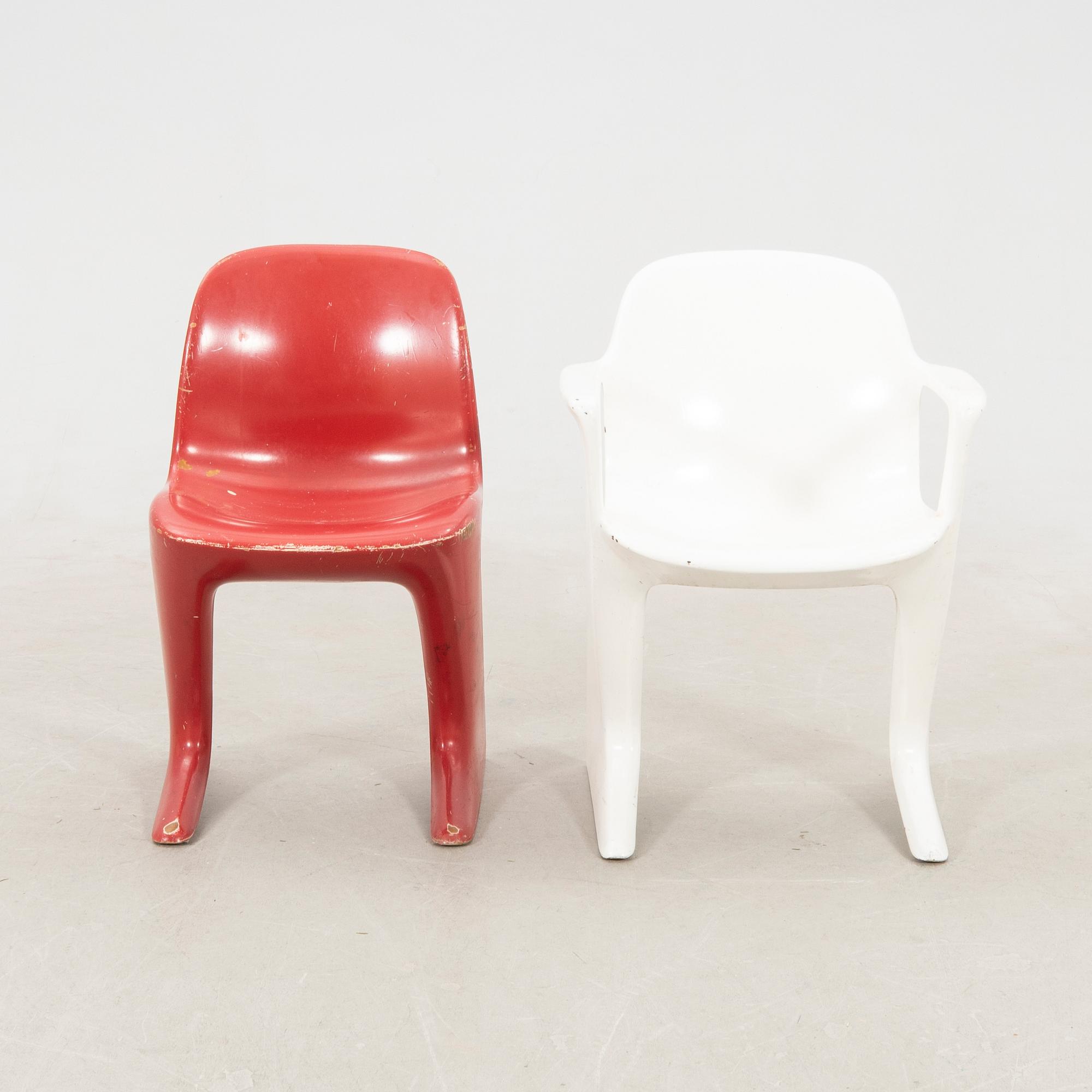 Ernst Moeckl chairs 3+2 pcs "Kangoroo" Horn Germany, second half of the 20th century.