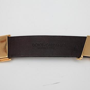 DOLCE & GABBANA, a brown leather belt.