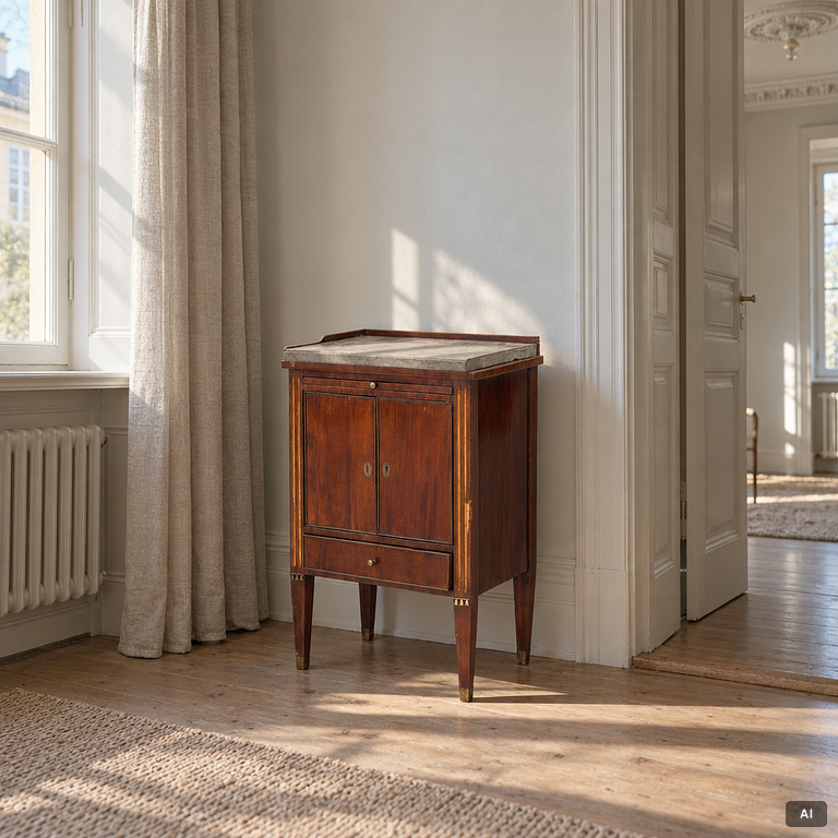 A late Gustavian style pot cupboard, 19th century.