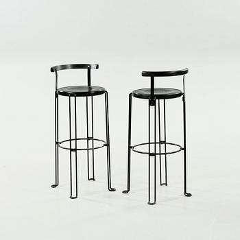 Four "B4-82" bar stools from the Oblado series, designed by Börje Lindau for Blå Station, late 20th century.