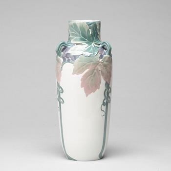 A Karl and Waldemar Lindström Art Nouveau porcealin vase, Rörstrand, Sweden ca 1900.