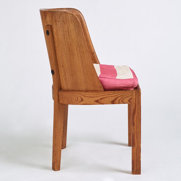 Axel Einar Hjorth, a stained pine "Lovö" chair, Nordiska Kompaniet, Sweden 1930s.