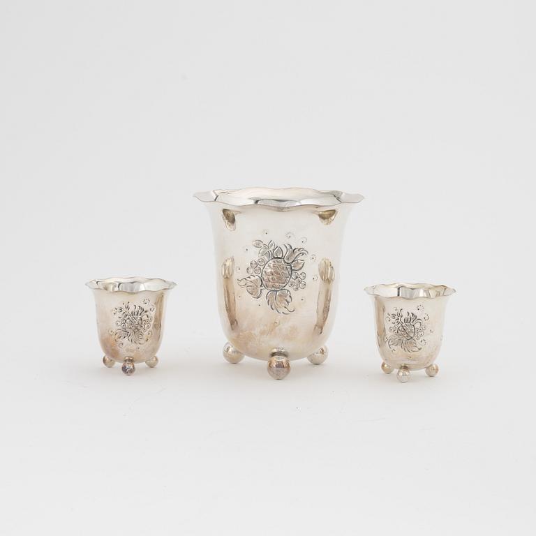 Three silver bowls, GAB, Stockholm, Sweden, 1946.