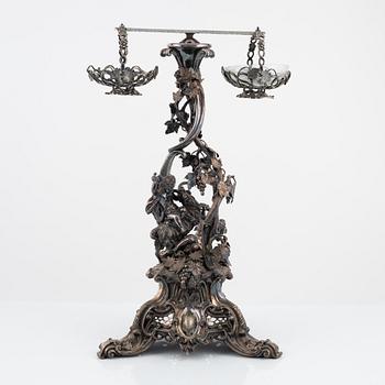 A silver plated centrepiece, Wordley & Co, Liverpool, England, late 19th Century.