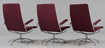 FÅTÖLJER, 3 st,  "SAS Chair Series", Jens Ammundsen för Fritz Hansen, Danmark 1982.