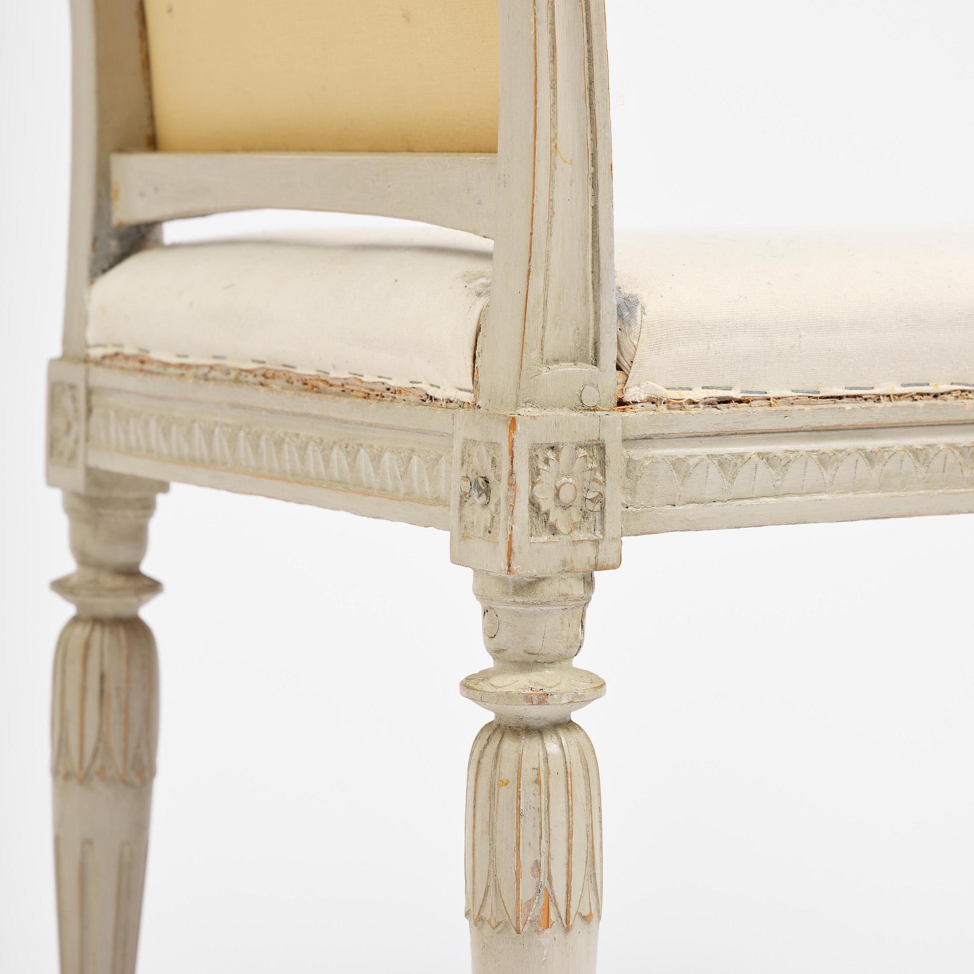 A pair of late Gustavian stools by C. J. Wadström (master in Stockholm 1788-1816).