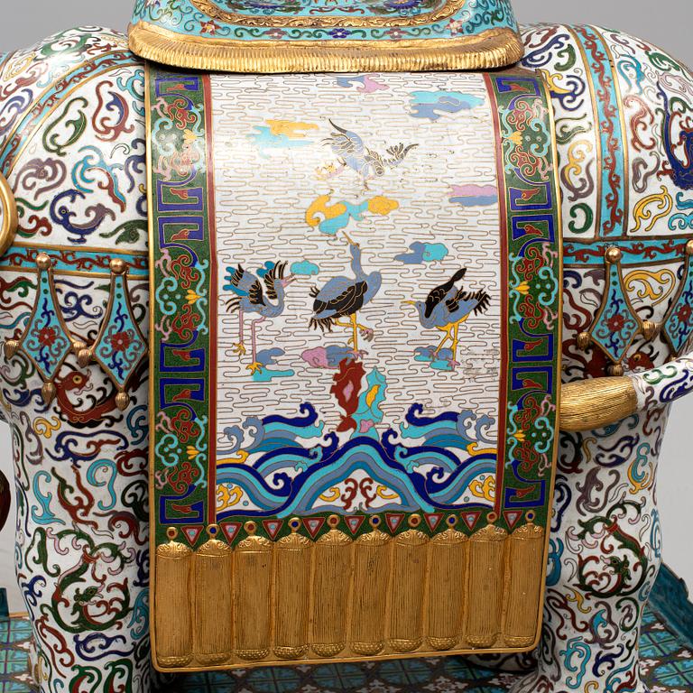 A large chinese cloisonné sculpture, 20th Century.
