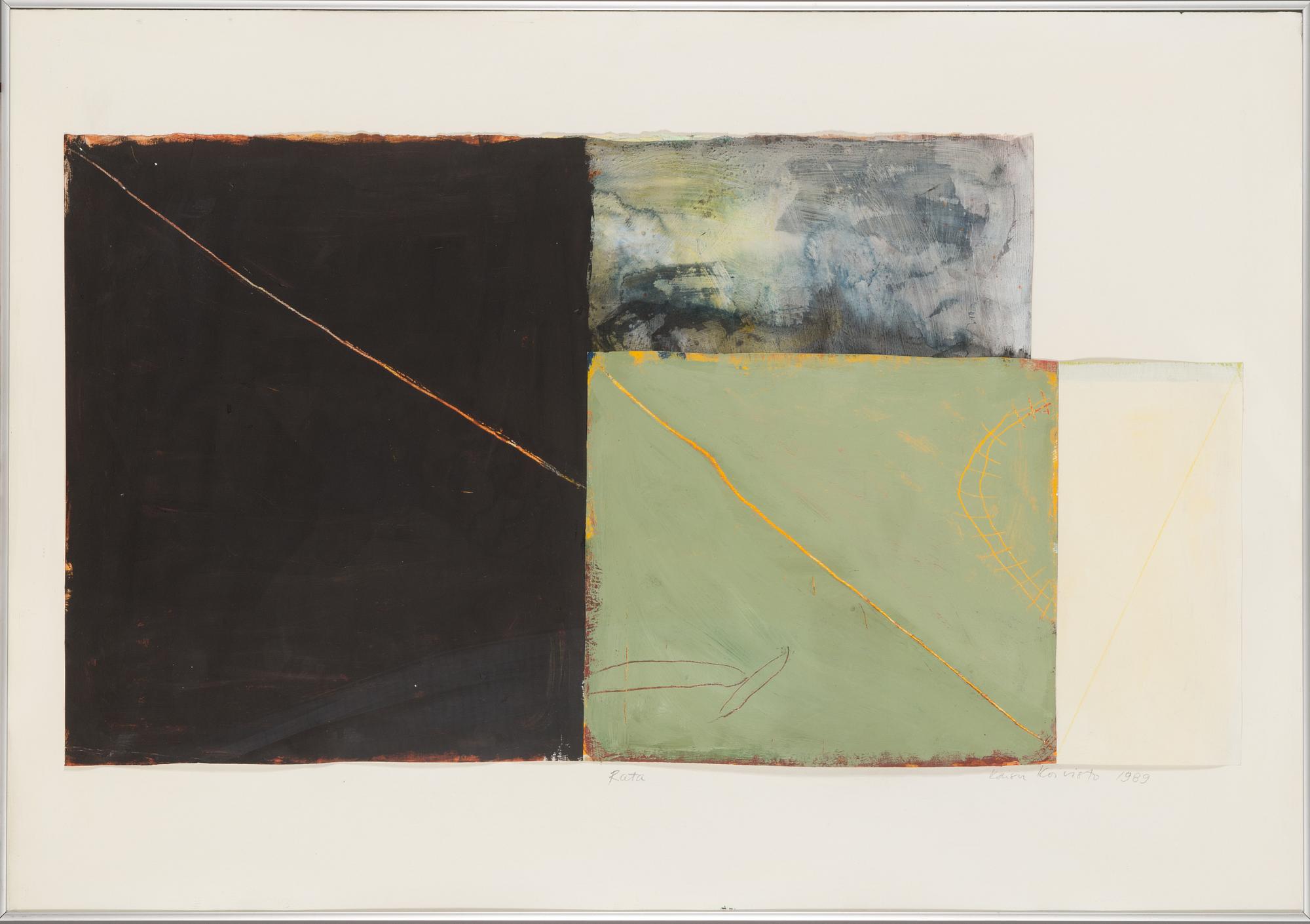 Kaisu Koivisto, akryl på papper, signerad och daterad 1989.