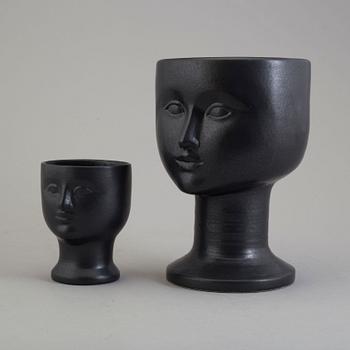 Two stoneware vases by Lisa Larson, GUstavsberg.