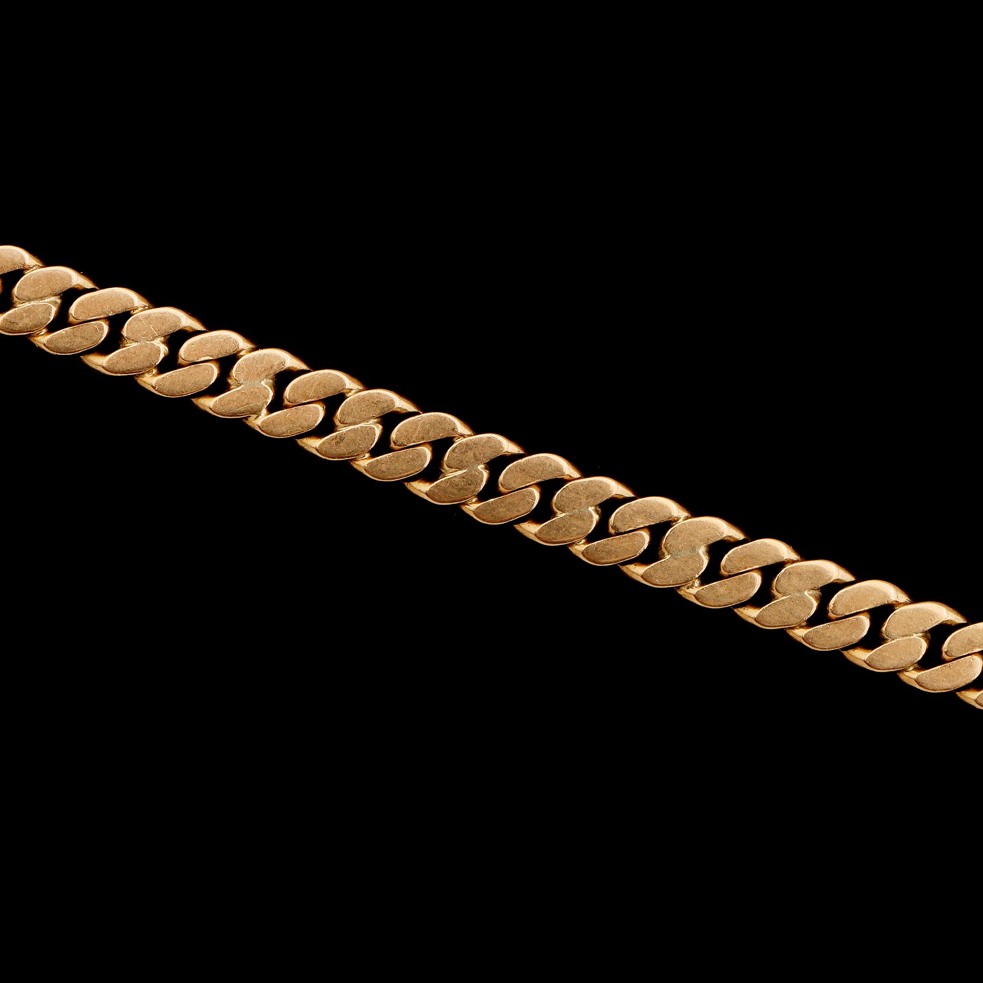 KLOCKKEDJA, 18K guld, svenska stämplar, 1931. Total vikt ca 20 g.