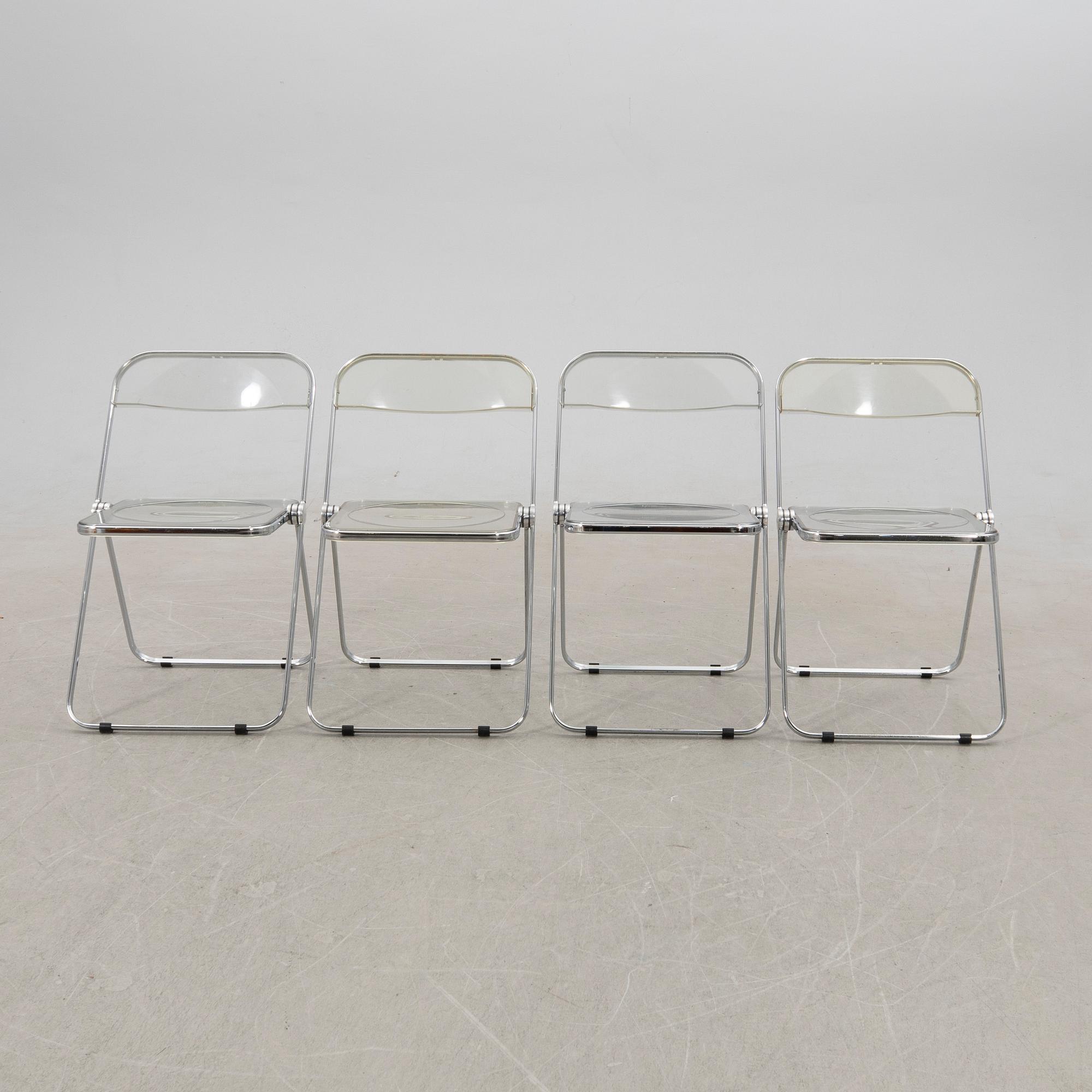 Giancarlo Piretti, Folding chairs 4 pcs, "Plia", Castelli, designed in 1967.