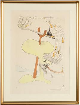 Salvador Dalí, drypoint coloured with stencil, 1975. signed 33/300.