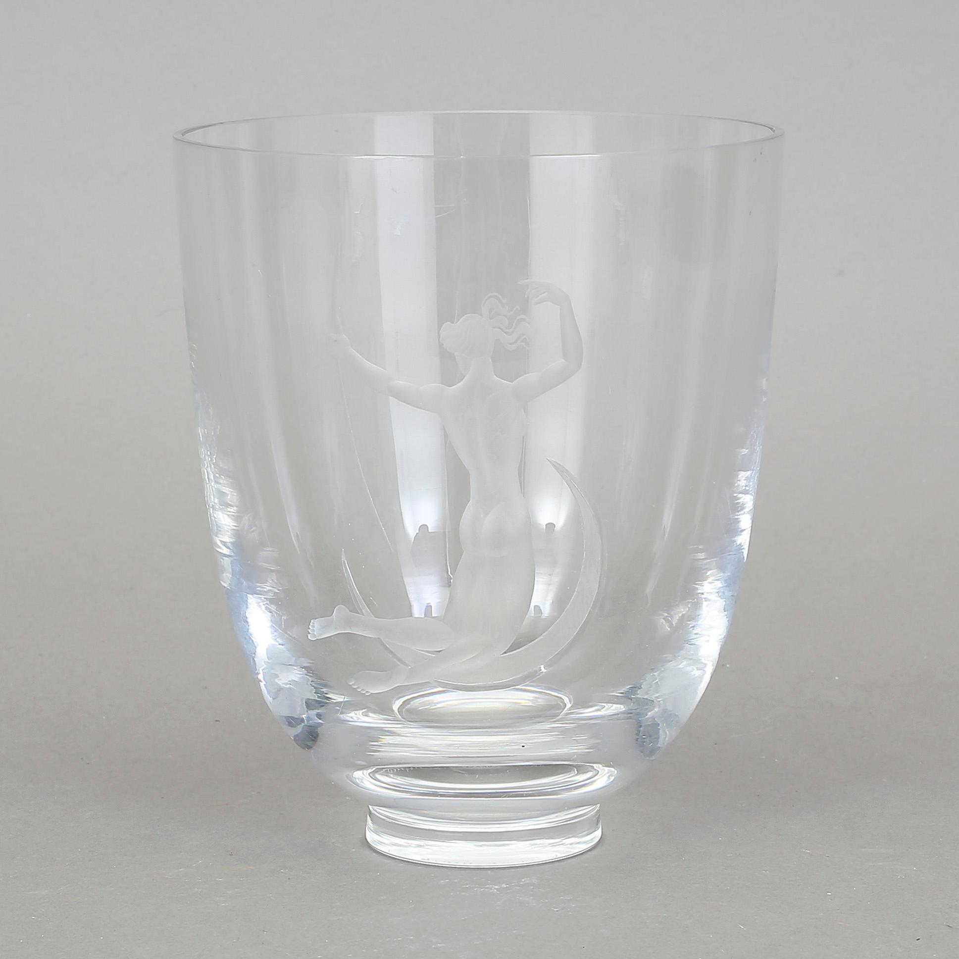 VAS, glas, Vicke Lindstrand, Orrefors, 1935.