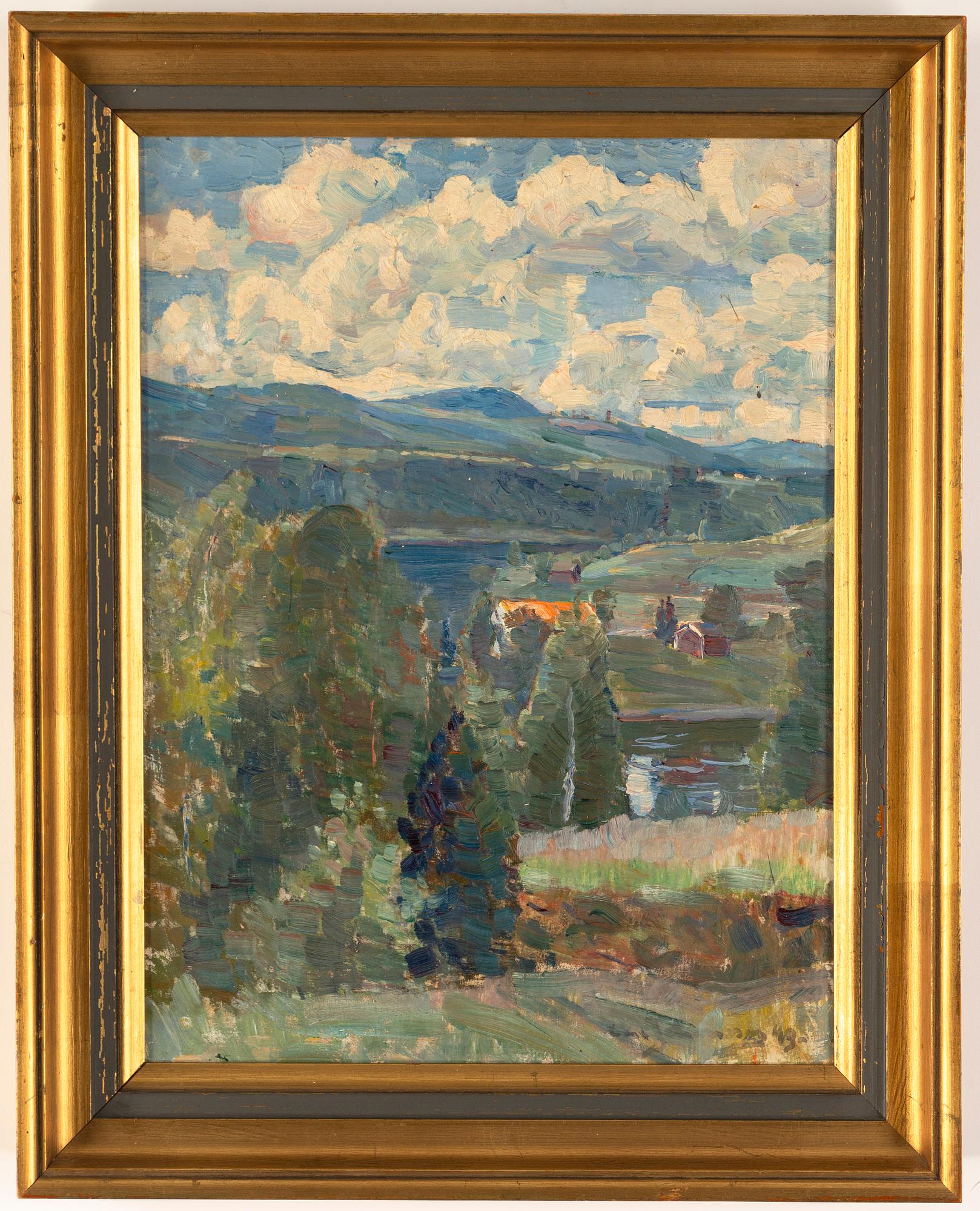 Carl Johansson, oil on panel, signed and dated -43.