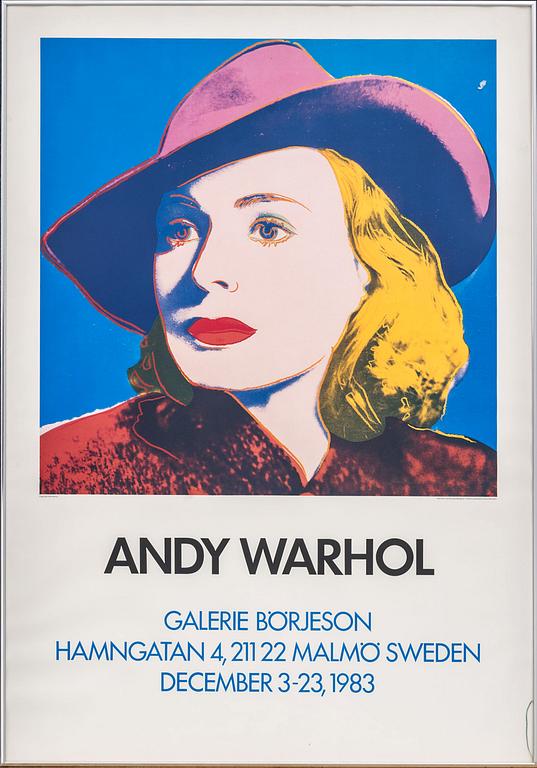 ANDY WARHOL, efter, affischer 3 st, Galerie Börjeson, Malmö, 1983.