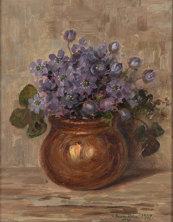 Fanny Hjelm, oil on panel, signed and dated 1937.