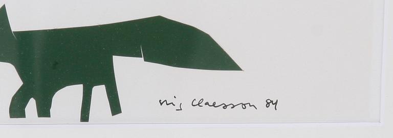 CLAESSON, STIG (Slas), collage. Sign o dat 84.