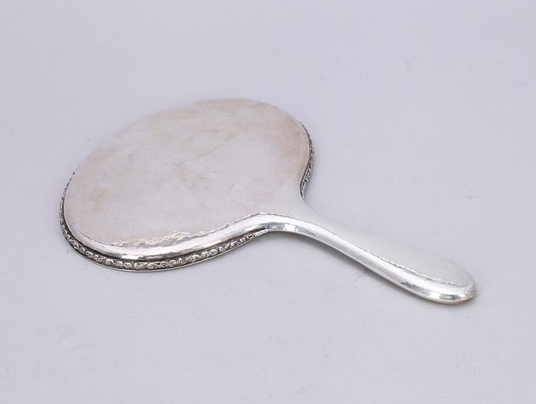 HANDSPEGEL, silver, K Andersson, Stockholm, 1919. Tot vikt ca 530g.