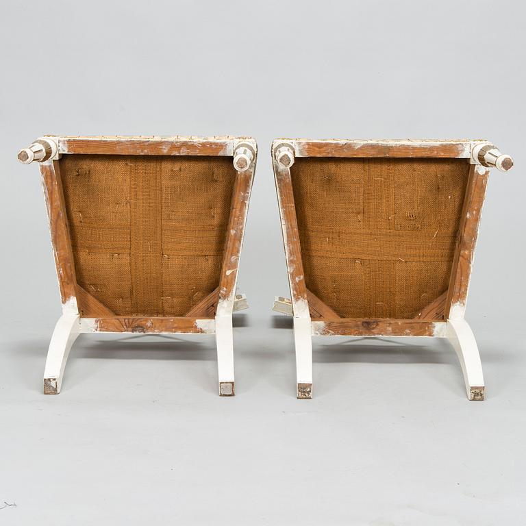 A late Gustavian style sofa and four chairs, early 20th century.