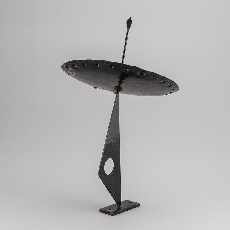 A 20th century painted metal sun dia, signed SLl.