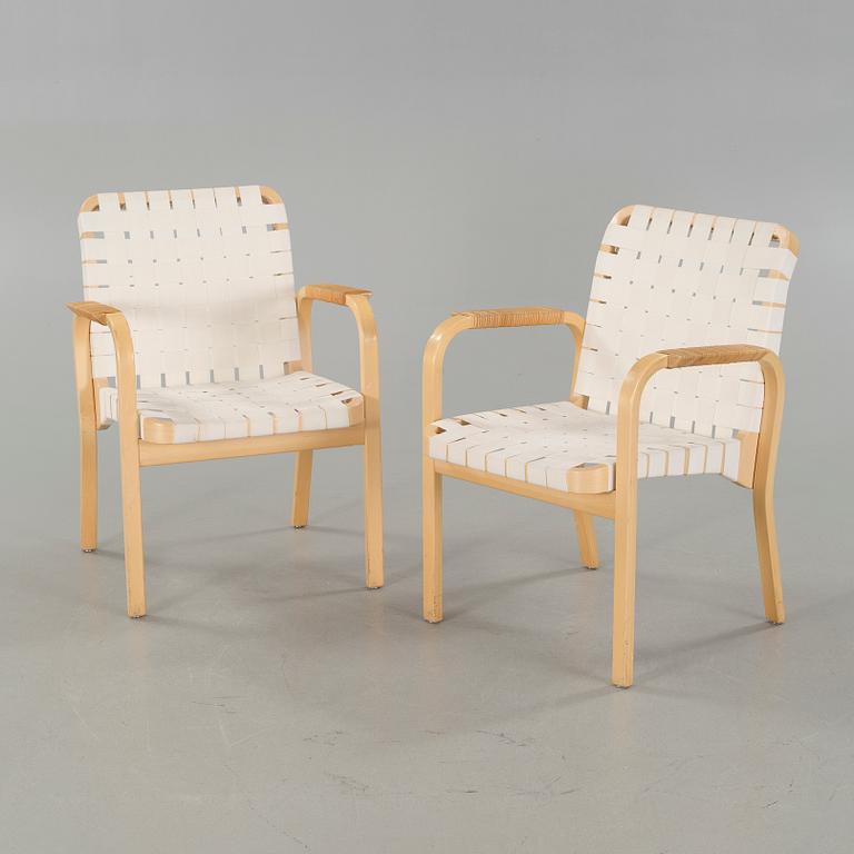 A pair model 45 chairs, designed by Alvar Aalto, 21st century.