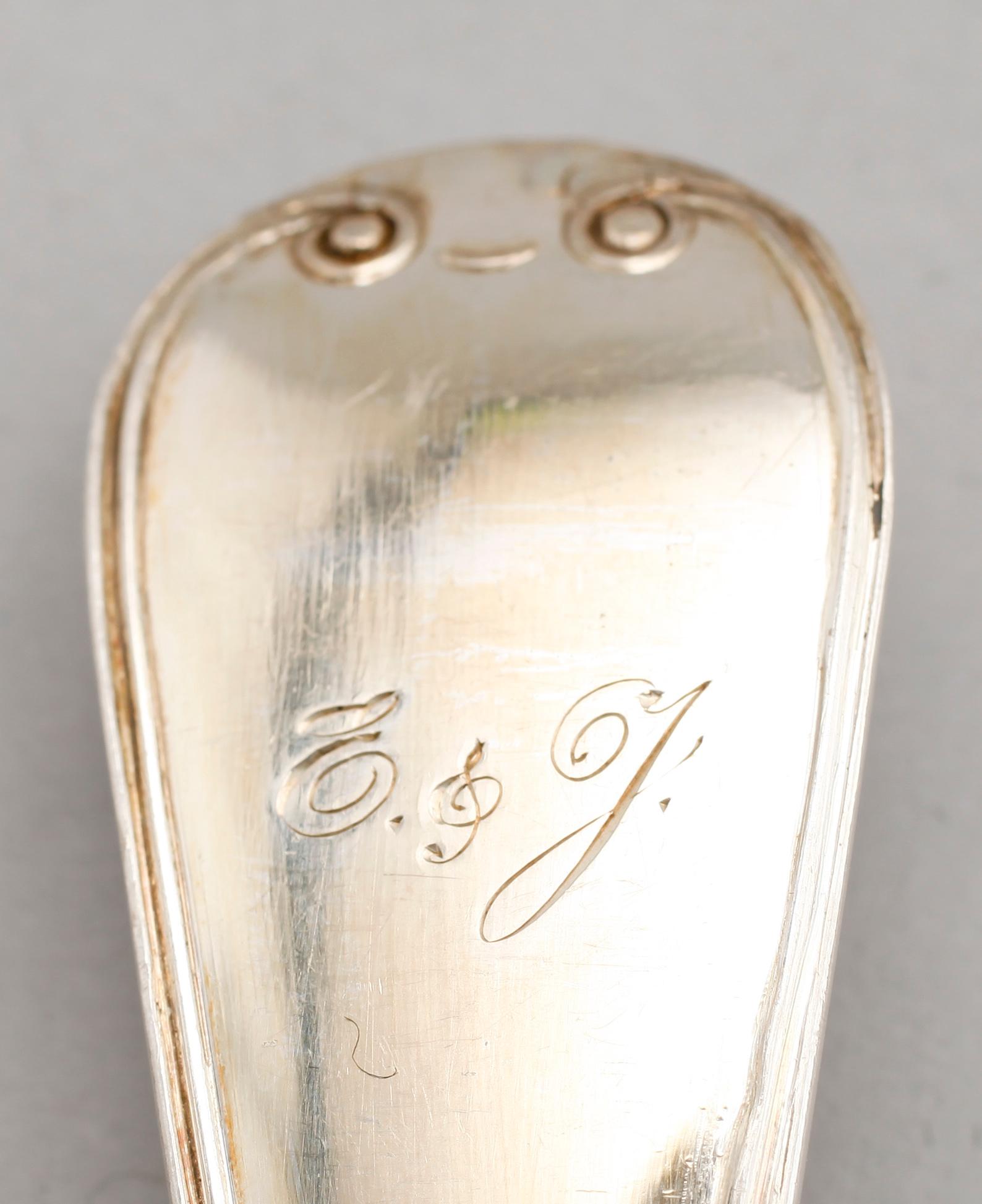 MATSKEDAR, 12 st, silver, GAB, Stockholm 1907/1908. Tot vikt ca 726 g.