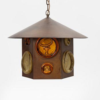 Erik Höglund, a ceiling lamp, Boda Glasbruk, second half of the 20th Century.