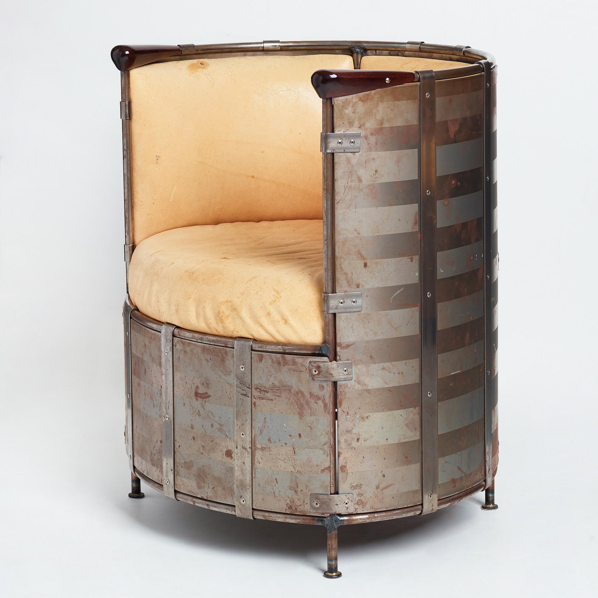 Mats Theselius, an easy chair, "Älgskinnsfåtöljen", Källemo, Sweden post 1991.
