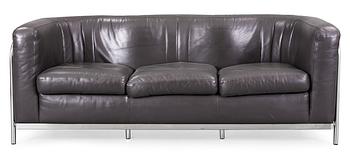 21. A Jonathan De Pas, Donato D'Urbino & Paolo Lomazzi three-seated 'Onda' grey leather sofa, Zanotta, Italy.