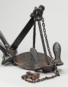 ANKARE, 3 st, gjutjärn, 1900-tal.