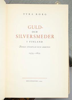 BÖCKER, 3 stycken, bl.a. "Falk Simons silversamling".