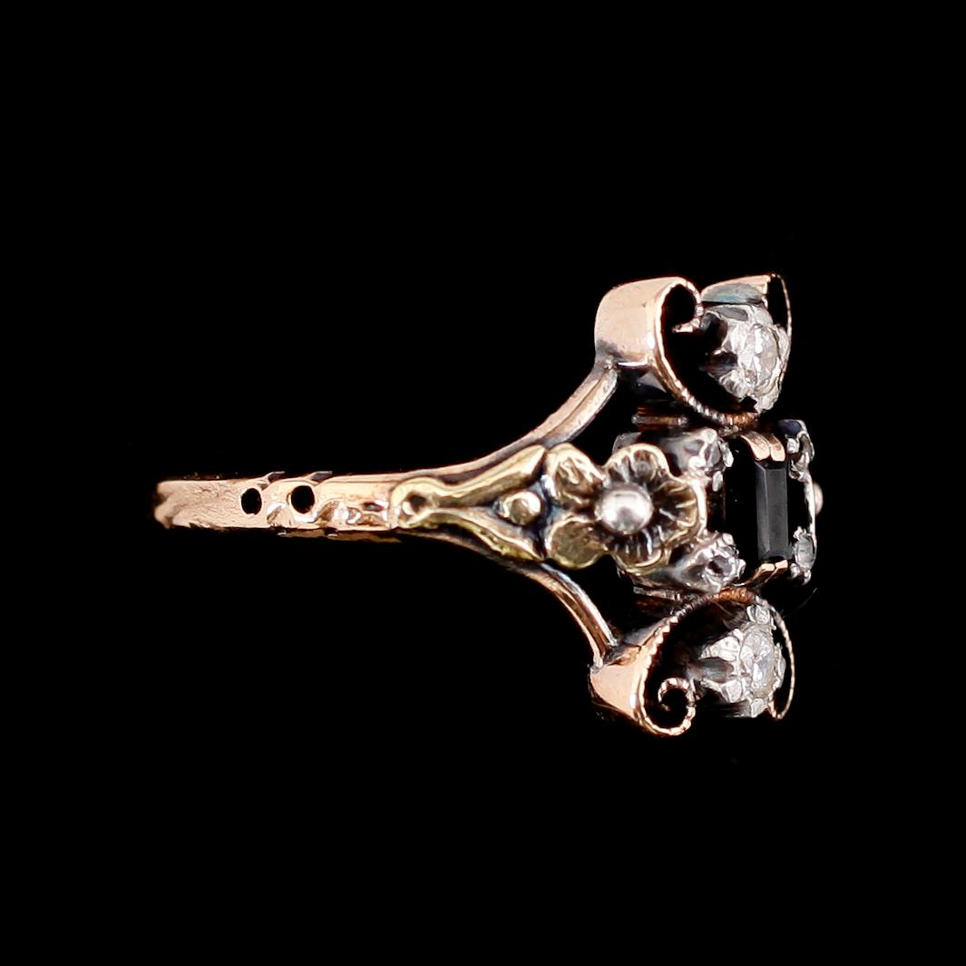 RING, guld och silver, 1938, rosenslipade diamanter samt turmalin.