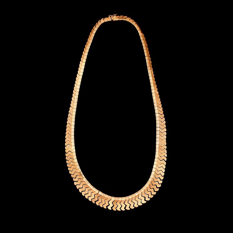 COLLIER, 18 k rödguld, 1900-talets andra hälft. Vikt ca 33 gram.