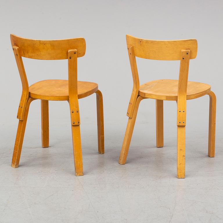 Six model 69 chairs by Alvar Aalto, Aalto Möbler.