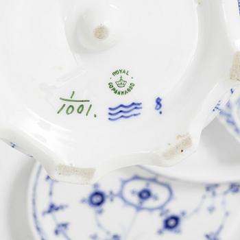 Royal Copenhagen, A part Royal Copenhagen blue fluted coffee service, Denmark, 20th century. (33 pieces).