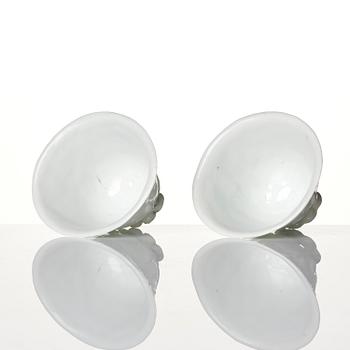 A pair of blanc de chine libation cups, Qing dynasty, 19th century.