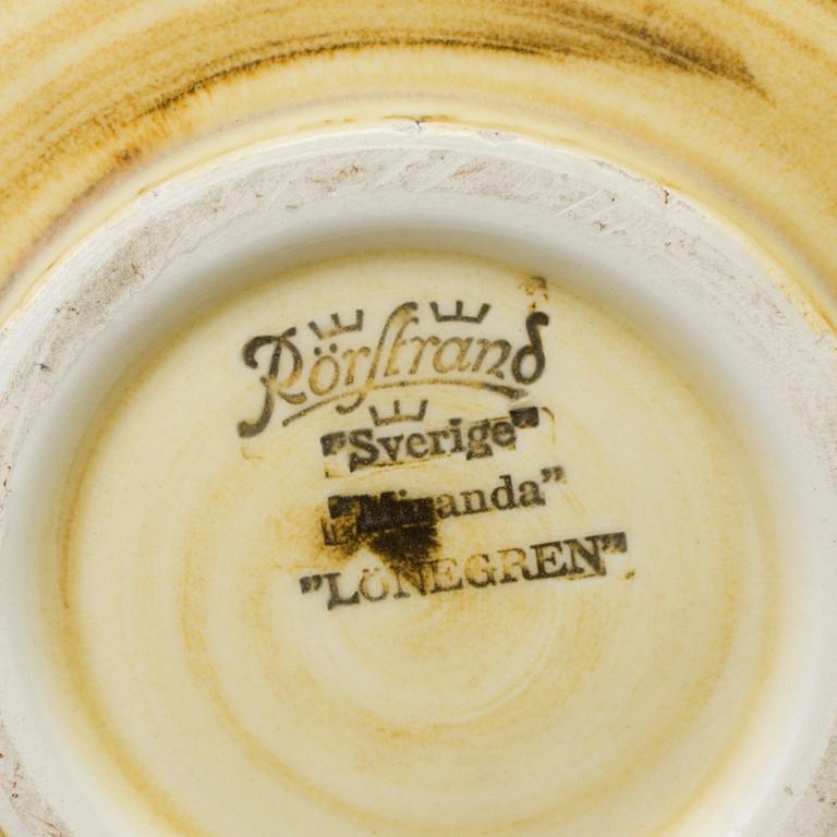 GERTRUD LÖNEGREN, a stoneware vase and two plates, Rörstrand.