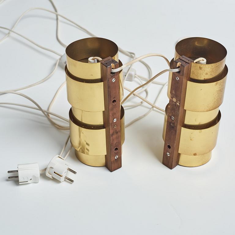 Vägglampor, ett par, "Aristokrat", Fröseke AB Nybrofabriken, 1960-tal.
