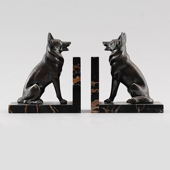BOKSTÖD, 1 par, art déco, 1920-/30-tal.