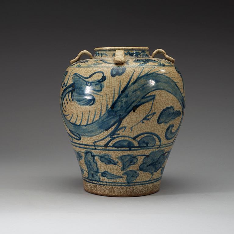 A blue and white jar, Ming dynasty (1368-1643).