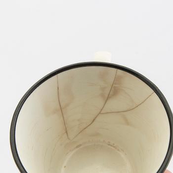 Eugen Trost, coffee cups with saucers 9 pcs "Zebra" Uppsala Ekeby stoneware.