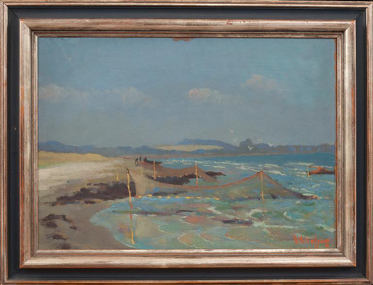 FRITZ KÄRFVE, olja på pannå, signerad.