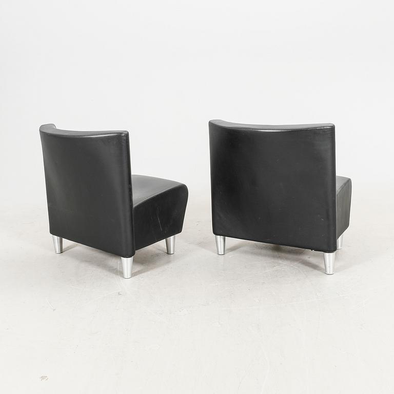 A set of eight leather easychairs by Erik Jørgensen Møbelfabrik, Svendborg, Denmark.