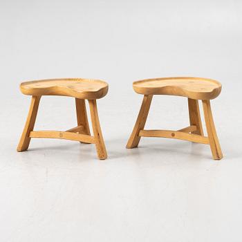 Krogenaes Furniture, stools, a pair, Norway, mid-20th century.