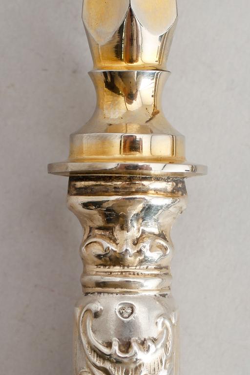 BESTICK, 2 delar, silver, sekelskiftet 1900. Total vikt ca 237 gr.