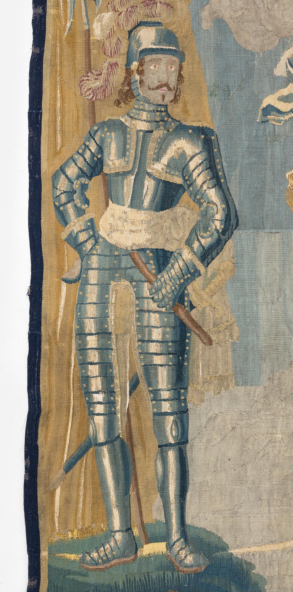 A Flemish armorial tapestry, c. 337 x 250 cm, 17th century.