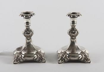 LJUSSTAKAR, ett par, silver, Sverige.