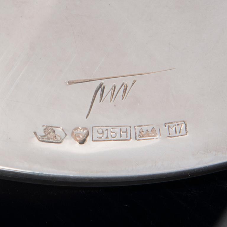 LJUSSTAKE, 916 silver, "Trumpet" Tapio Wirkkala, Hopeakeskus, Tavastehus 1965. Stämplad TW. Vikt 267 g.