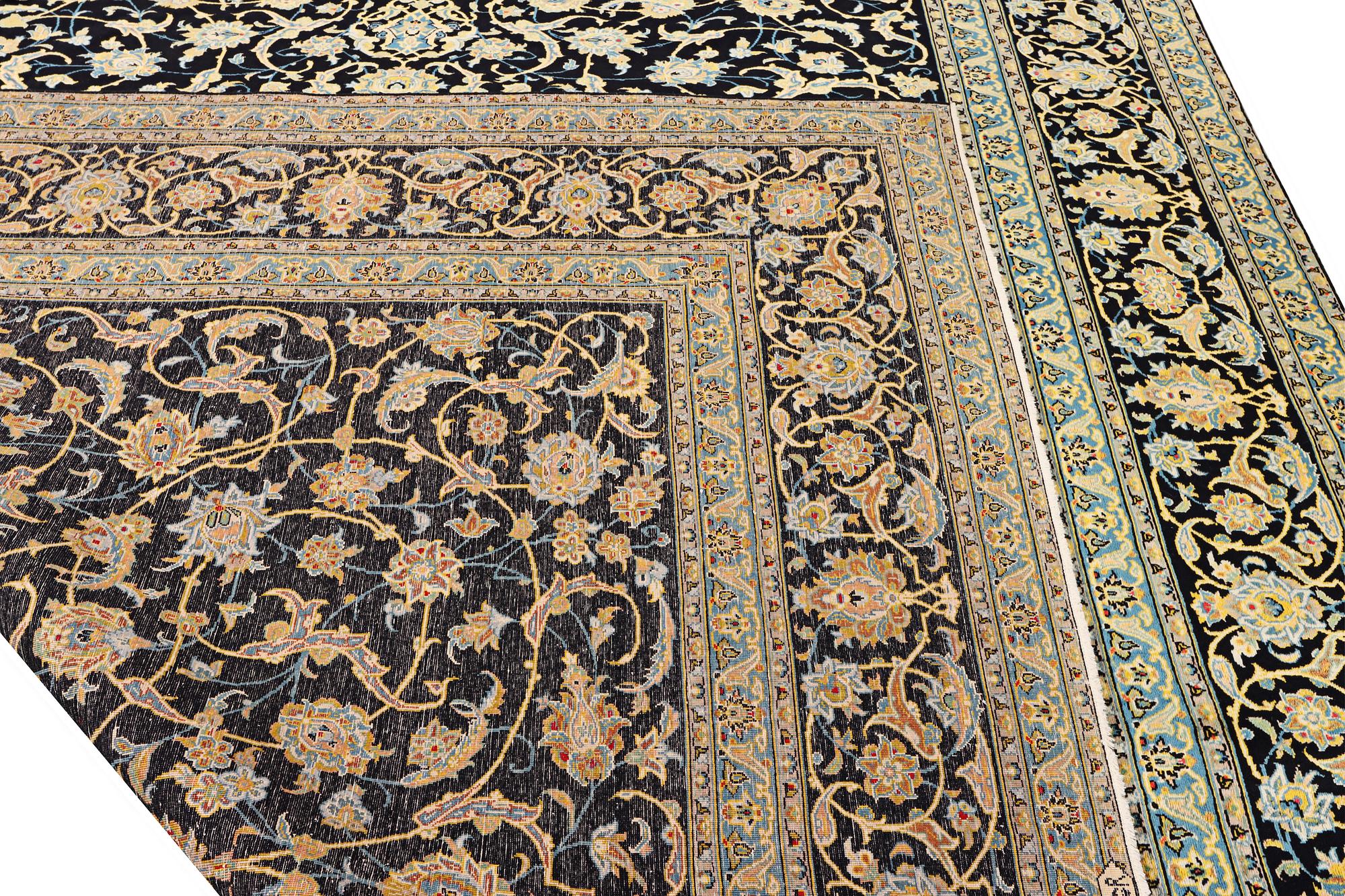 A Keshan carpet, c. 381 x 292 cm.